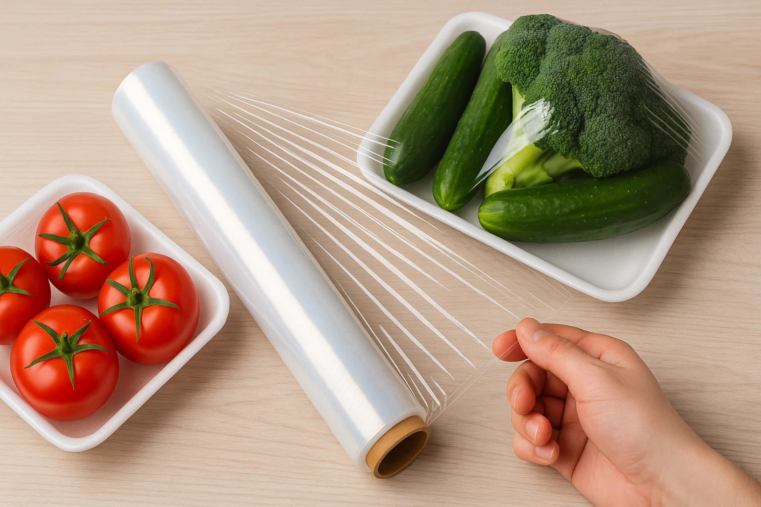 Película tipo vitafilm y poliolefina para empaque de alimentos