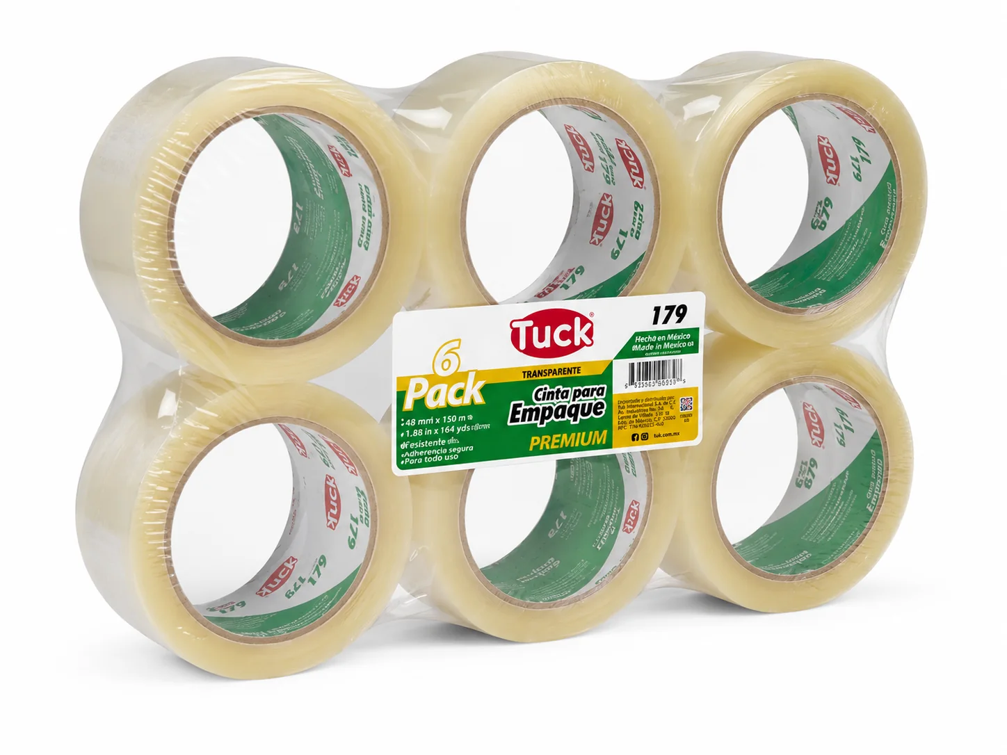 Paquete de seis rollos de cinta transparente TUK 179